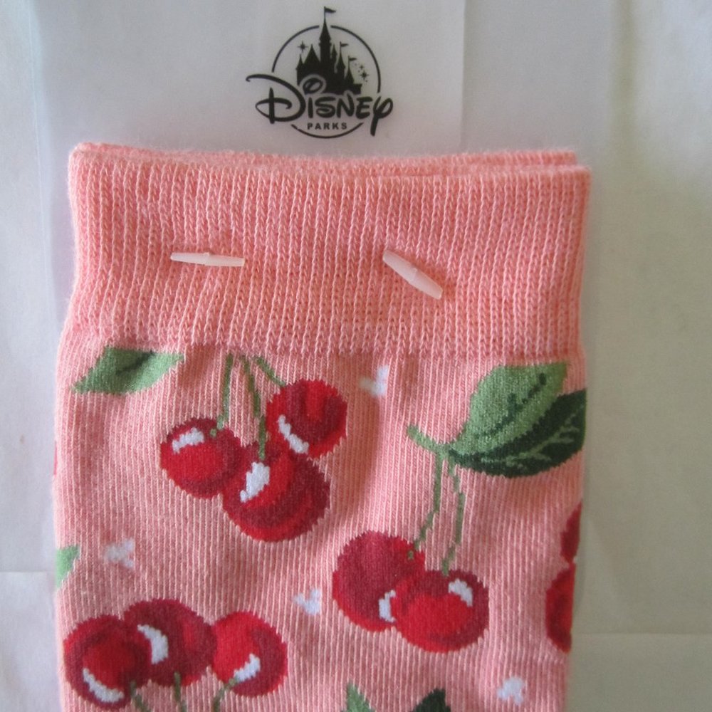 Disney Parks Mickey Cherry Cherries Socks Adult Size - Picture 2 of 4
